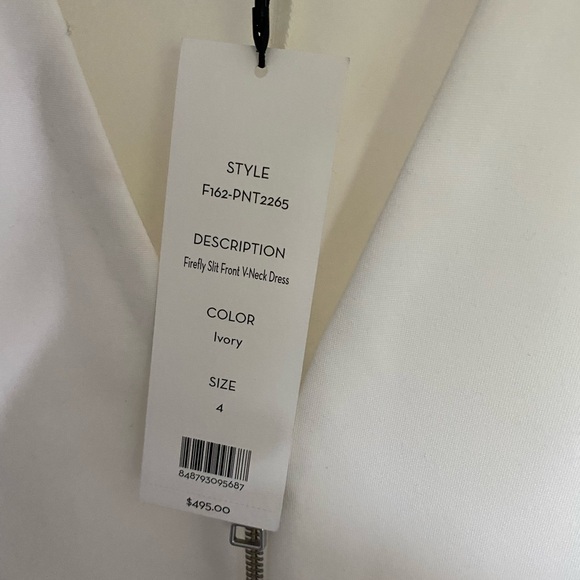 Women Ivory Slit Front V-Neck Dress - Picture 6 of 13